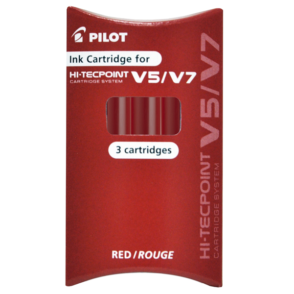  Refill Hi Tecpoint V5/V7 ricaricabile begreen - rosso - Pilot - conf. 3 pezzi 