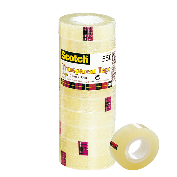  Nastro adesivo 550 - 19 mm x 33 m - PP - trasparente - Scotch - torre 8 rotoli 