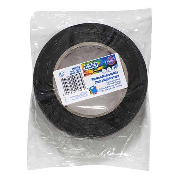  Nastro adesivo telato TPA 200 - 19 mm x 25 m - tela plastificata - nero - Eurocel 