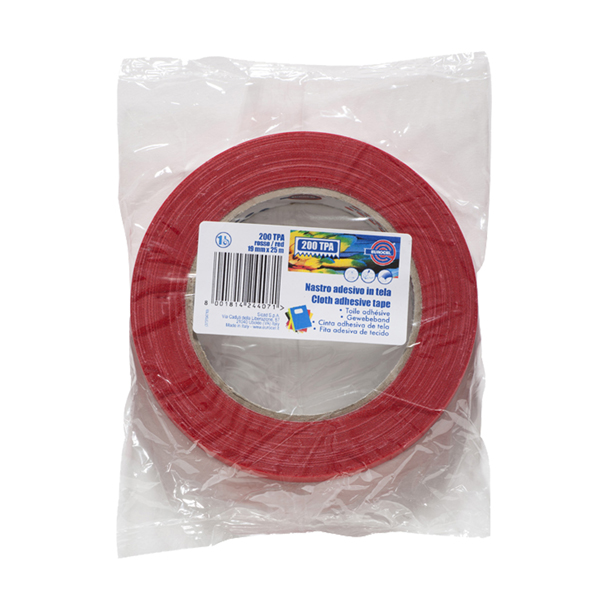  Nastro adesivo telato TPA 200 - 19 mm x 25 m - tela plastificata - rosso - Eurocel 