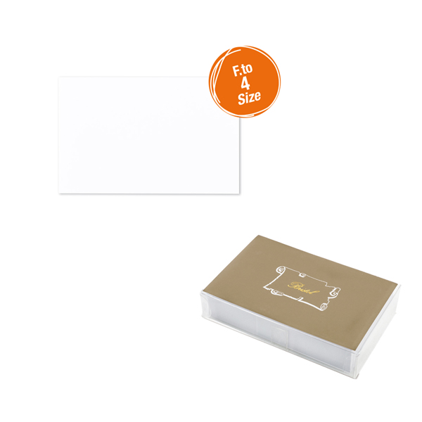  Scatola 100 biglietti bianchi - Bristol - 6,9 x 10,6 cm - 240 gr - Rex Sadoch 