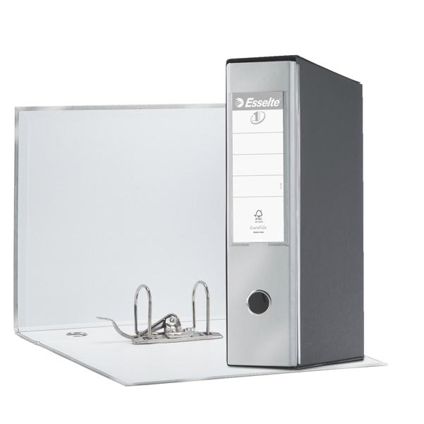  Registratore Eurofile G55 - dorso 8 cm - protocollo 23 x 33 cm - grigio metallizzato - Esselte 