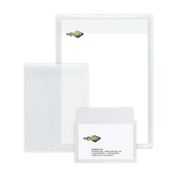  Buste con patella Soft P - PPL - 6 x 10 cm - liscio - trasparente - Sei Rota - conf. 25 pezzi 