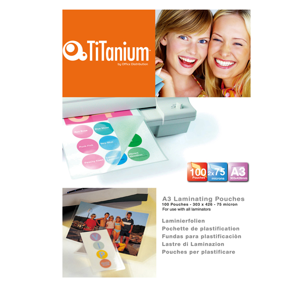  Pouches - A3 - 303x426mm - 2x250 micron - Titanium - conf. 100 pezzi 