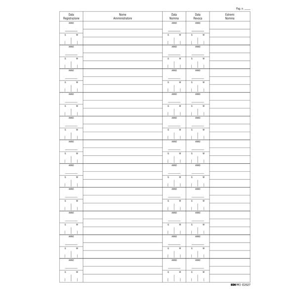  Registro nomina/revoca amministratore - 297 x 210mm - 16 fogli - Edipro 