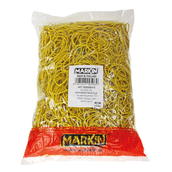  Elastici - diametro 15 cm - 1 kg - gomma - giallo - Markin 