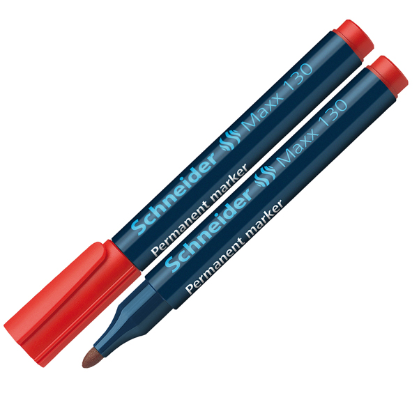  Marcatore permanente Maxx 130 - punta conica - Tratto 1,00-3,00mm - rosso - Schneider 
