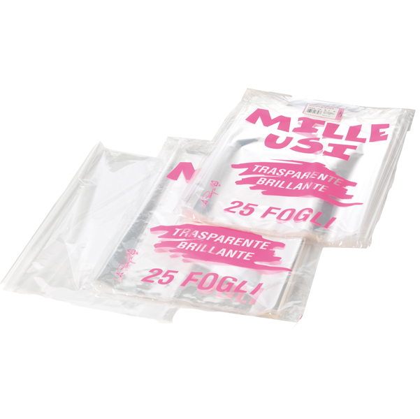  Fogli Cellophane - 100 x 130 cm - 30 micron - trasparente - PNP - conf. 25 pezzi 