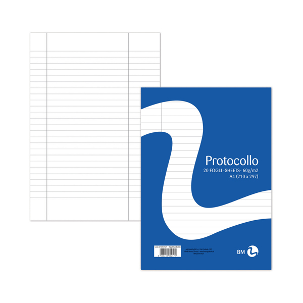  Foglio protocollo - A4 - uso bollo - 60 gr - BM - conf. 20 pezzi 