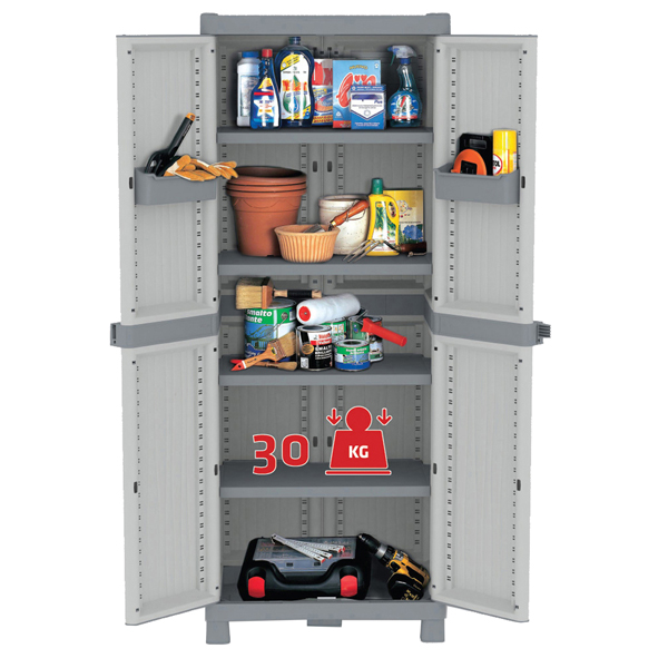  Armadio Domino Wave - Base 2700 UW - 2 ante - 70 x 43,8 x 181,8 cm - PPL - grigio - Terry 