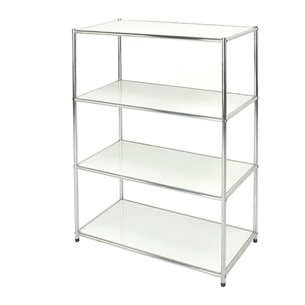 Libreria Easy System - 4 ripiani - acciaio cromato - 80x40x120 cm - bianco - Serena Group 