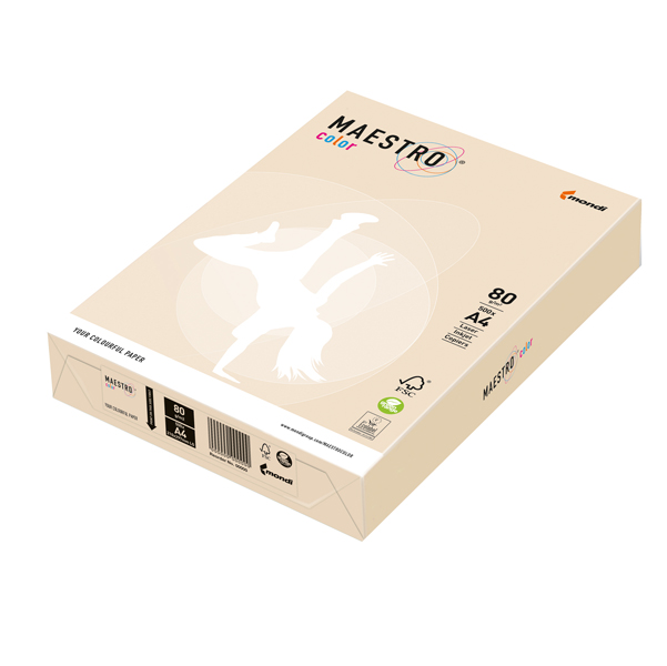  Carta Maestro Color - A4 - 80 gr - avorio/crema tenue CR20 - Mondi - conf. 500 fogli 