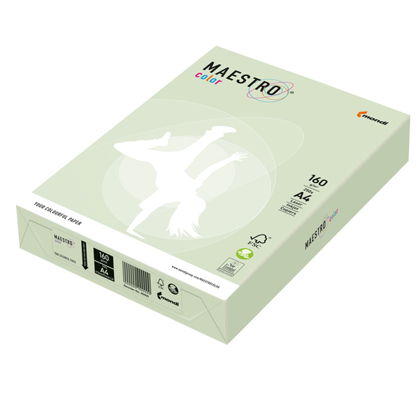  Carta Maestro Color - A4 - 160 gr - verde tenue GN27 - Mondi - conf. 250 fogli 