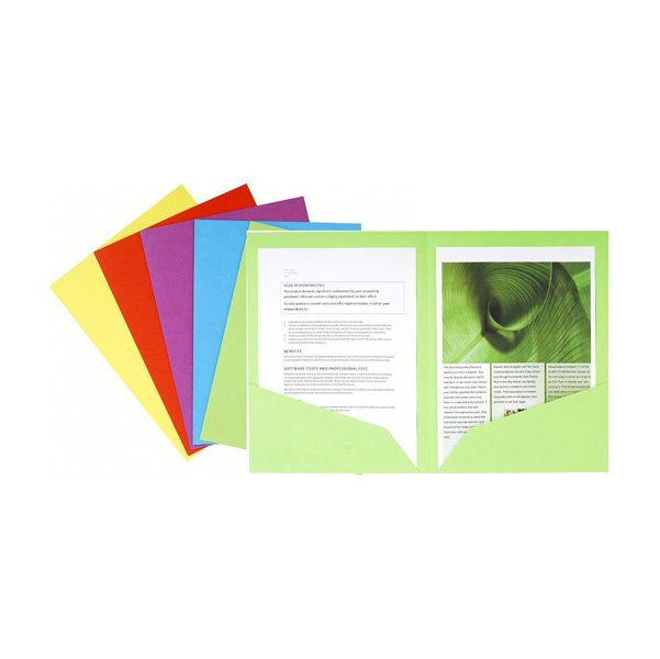  Cartelline a doppia tasca Rock's - 220 gr -A4 - cartoncino lustré - mix 5 colori - Exacompta - conf. 25 pezzi 