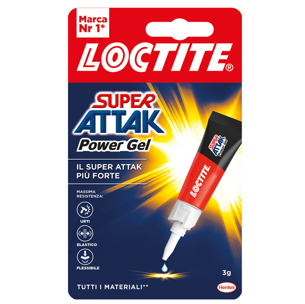  Colla Super Attak Power Gel - 3 gr - trasparente - Loctite 
