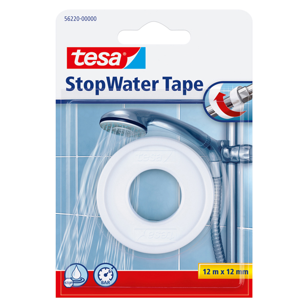 Nastro StopWater per riparazioni - 12 mm x 12 m - teflon - bianco - Tesa 