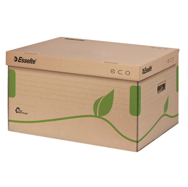  Scatola container EcoBox - 34,5 x 43,9 x 24,2cm - apertura superiore - avana - Esselte 