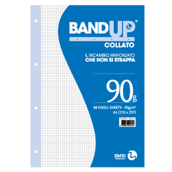  Blocco collato BandUp - A4 - 4mm - 40 fogli - 90gr - fori rinforzati - BM 