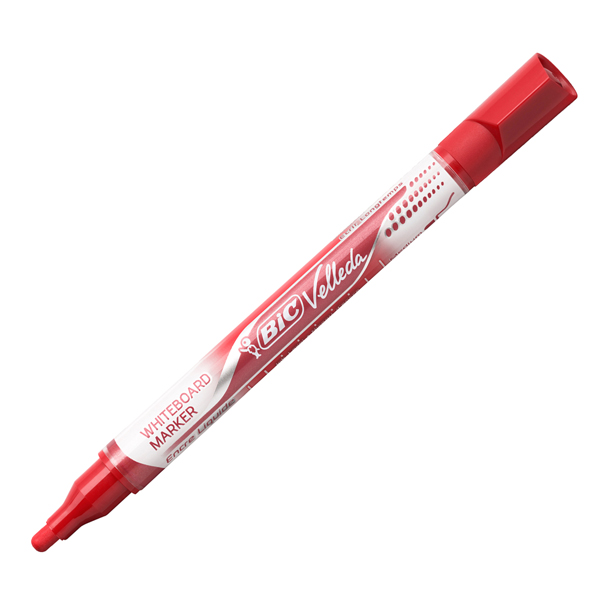  Marcatori Whiteboard Marker Velleda liquid Ink - punta tonda 2,2mm - rosso - Bic 