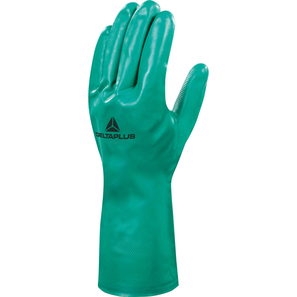  Guanti da lavoro industriale Nitrex VE801 - nitrile floccato cotone - taglia 09 - verde - Deltaplus 