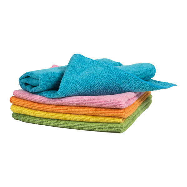  Panno in microfibra - multiuso - 40x40 cm - colori assortiti - Blu Dimora - conf. 5 pezzi 