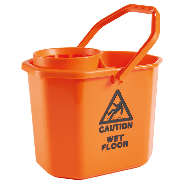  Secchio con strizzatore - PPL riciclabile - 12 L - rosso - PerfettoFactory 