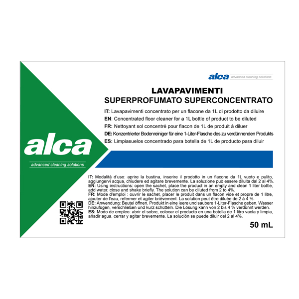  Lavapavimenti Linea Monodose - superprofumato - Alca - bustina da 50 ml 