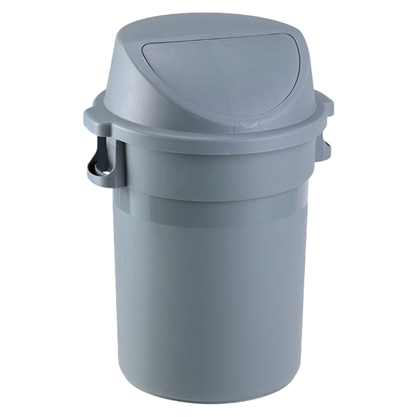  Bidone Maxipush - diametro 55,5 cm - altezza 78 cm - PPL - 80 L - grigio - Medial 