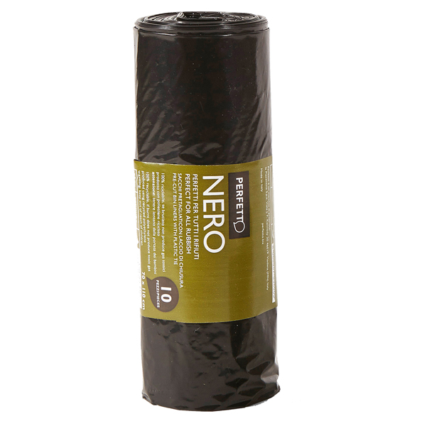  Sacchi per rifiuti Classic - 70 x 110 cm - 116 L - 20 micron - nero - Perfetto - rotolo da 10 sacchetti 