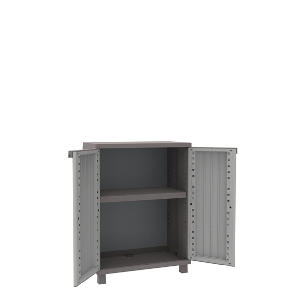  Armadietto JWood 68 - 2 ante - 68 x 37,5 x 91,5 cm - PPL - effetto legno - grigio tortora - Terry 