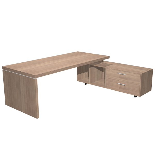  Scrivania Manager Prestige - con mobile servizio reversibile - 180 x 90 x 74 cm - ciliegio arabis 