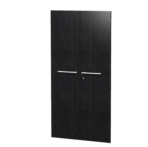  Coppia ante Prestige - per mobile medio/alto - con serratura - 80 x 153,8cm - spessore 18 mm - melaminico - nero venato 
