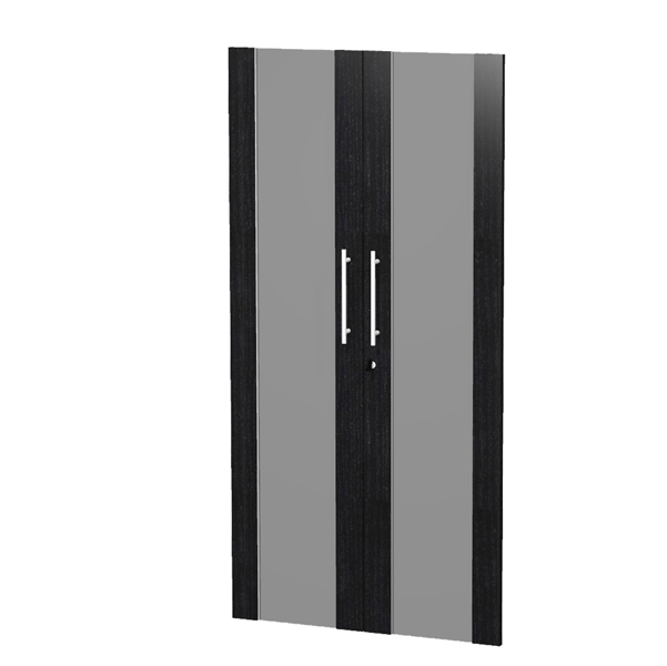  Coppia ante Prestige - per mobile medio/alto - 80 x 153,8 cm - spessore 18 mm - vetro/melaminico - nero venato 