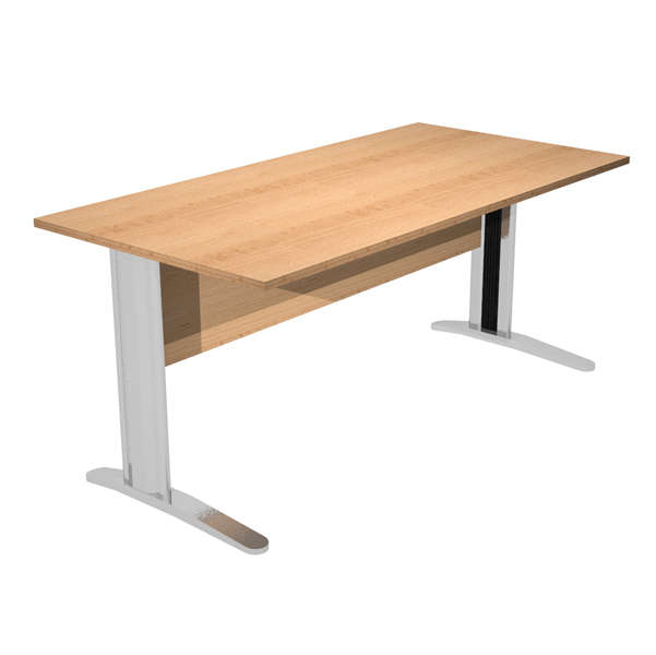  Scrivania lineare Easy - 140 x 80 x 72 cm - Faggio/grigio cromato 