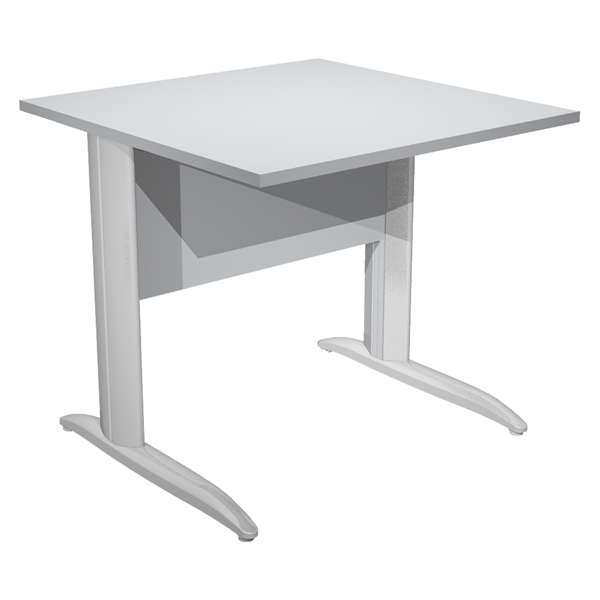  Scrivania lineare Easy - 80 x 80 x 72 cm - Grigio/grigio cromato 