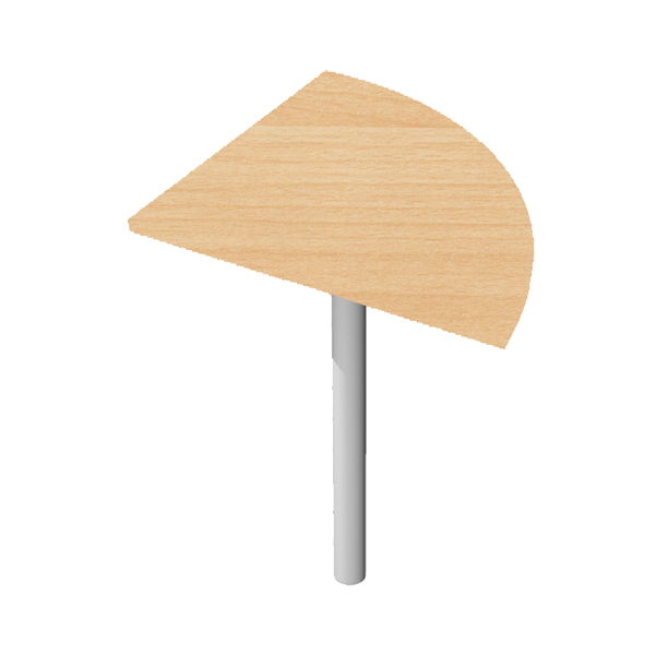  Raccordo angolare 90° per scrivanie Easy - 80 x 80 cm - faggio/grigio cromato 