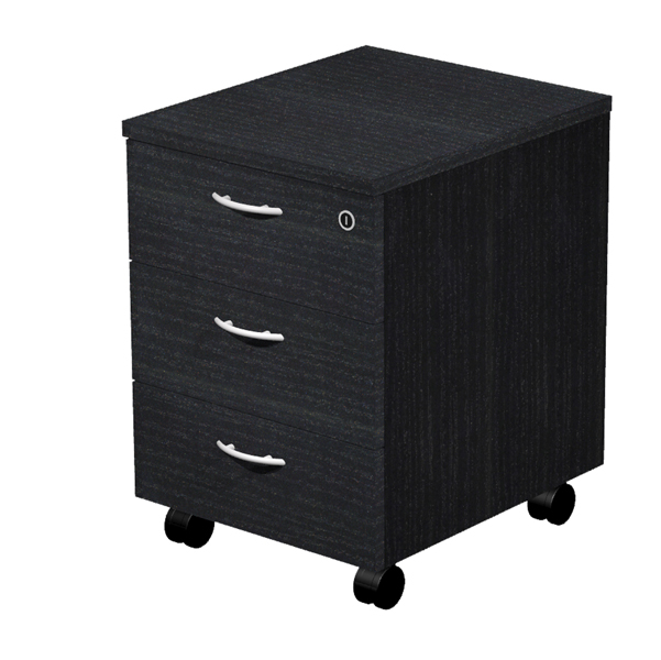  Cassettiera Easy - 3 cassetti - con ruote - 41,8 x 52 x 59,5 cm - nero venato 