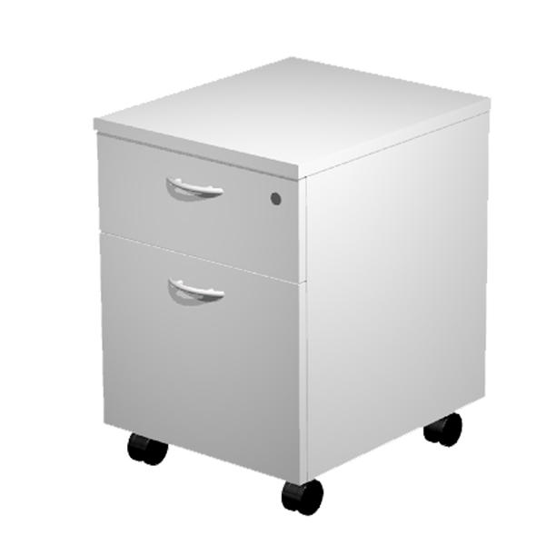  Cassettiera Easy - 1 cassetto + 1 classificatore - con ruote - 41,8 x 52 x 59,5 cm - grigio 