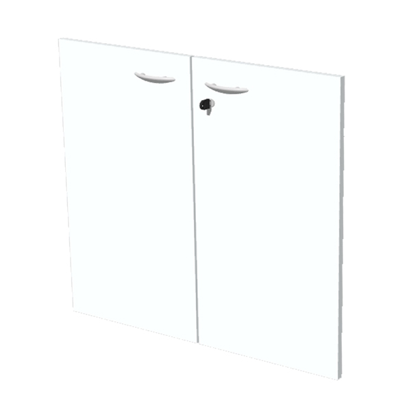  Coppia ante Easy - per mobile basso - 80 x 67 cm - spessore 18 mm - melaminico - bianco 