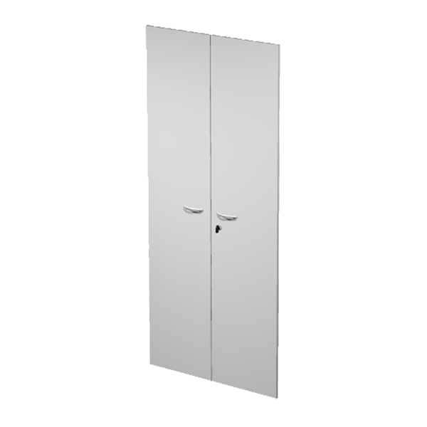  Coppia ante Easy - per mobile alto - 80 x 175 cm - spessore 18 mm - melaminico - grigio 