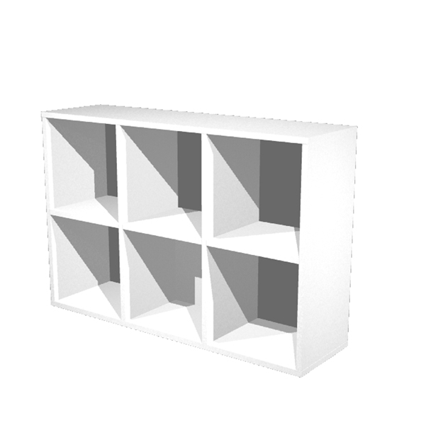  Libreria casellario Rainbow - 6 caselle - 104,1 x 29,2 x 69,8 cm - bianco 