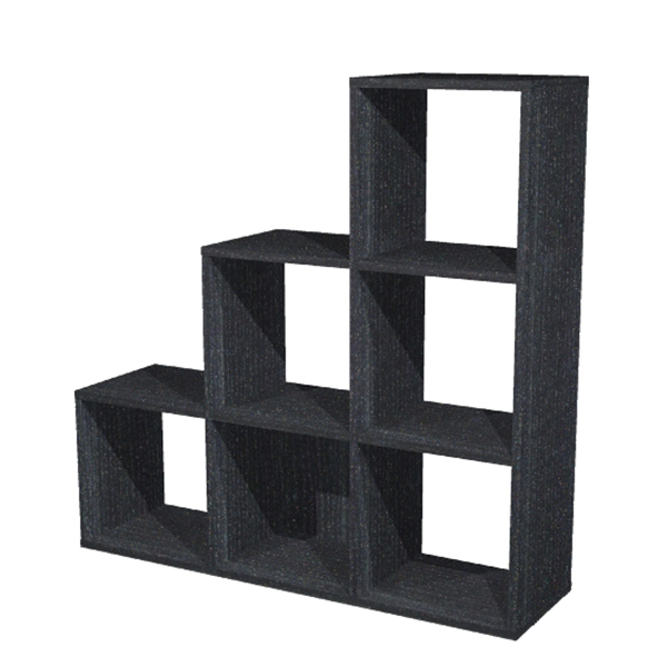  Libreria casellario Rainbow - 6 caselle a scalare - 104,1x29,2x103,9 cm - nero venato 