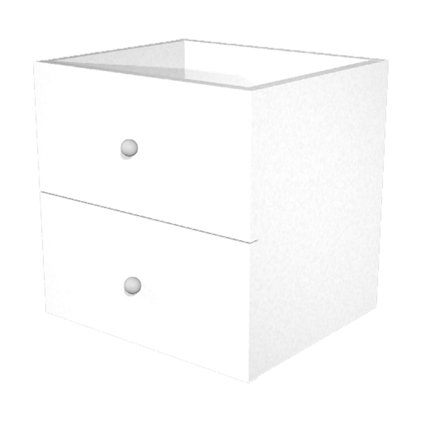  Cassettiera per casellario Rainbow - 2 cassetti - 32,5x28,8x32,5 cm - bianco 