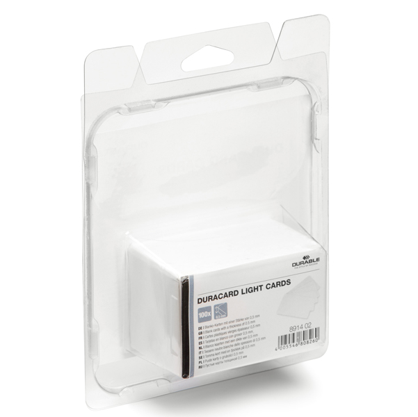  Tessere bianche per stampante Duracard ID 300 - spessore 0,5 mm - 54 x 86 mm - Durable - conf. 100 pezzi 