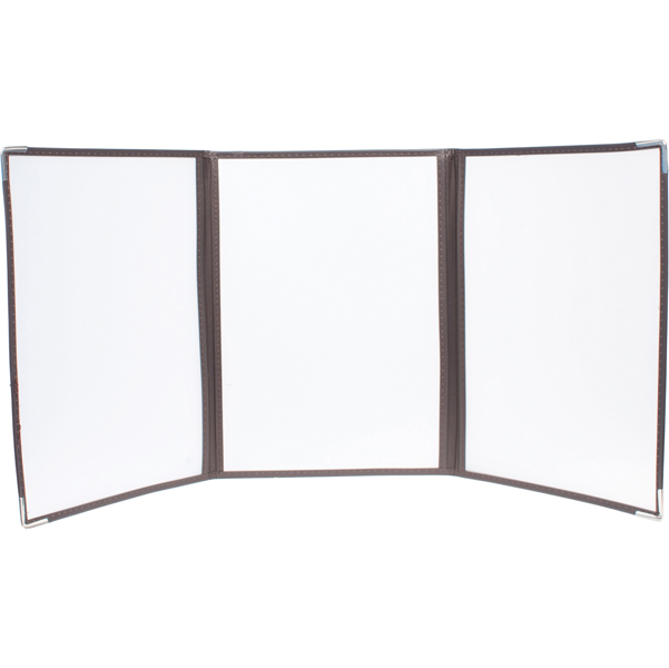  Portamenù Crystal BR3 triplo - per 6 fogli A4 - Securit - set 3 pezzi 