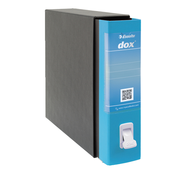  Registratore Dox 2 - dorso 8 cm - protocollo 23 x 34 cm - azzurro capri - Esselte Dox 