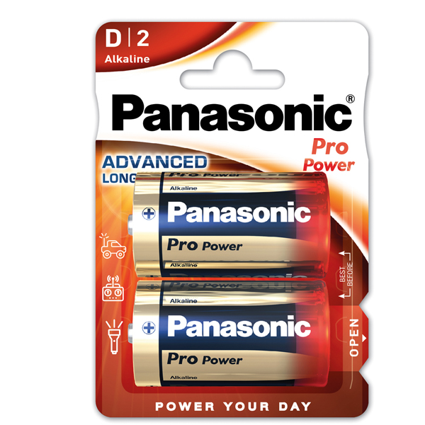  Pila torcia - D - LR20 - ProPower - Panasonic - blister 2 pezzi 