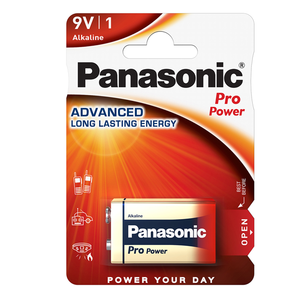  Pila Transistor - 9V - ProPower - 6R61 - Panasonic - blister 1 pezzo 