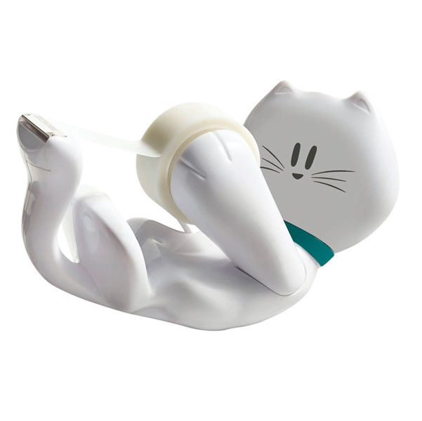  Dispenser Kitty - per nastri 33 m - 1 rotolo Scotch Magic 810 incluso - bianco - Scotch 