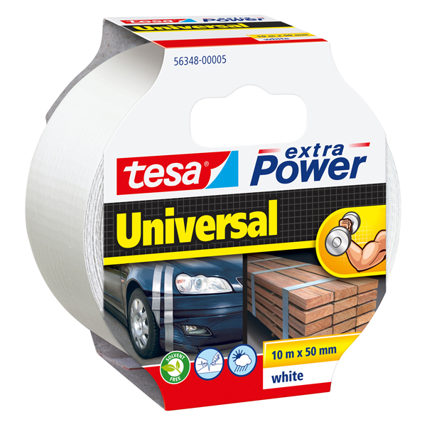  Nastro adesivo Extra Power Universal - 50 mm x 10 m - tela plastificata - bianco - Tesa 